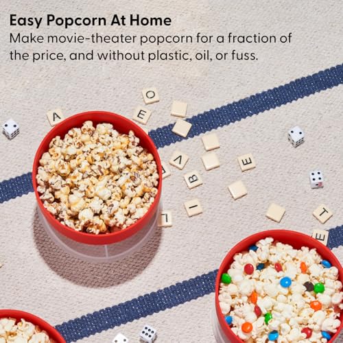 WP W&P Microwave Silicone Personal Popcorn Popper Maker | Red | Collapsible Bowl w/Built In Measuring Cup, BPA Free, Eco-Friendly, Waste Free, 4 Cups of Popped Popcorn - Image 2