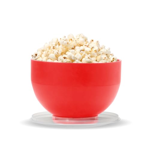 WP W&P Microwave Silicone Personal Popcorn Popper Maker | Red | Collapsible Bowl w/Built In Measuring Cup, BPA Free, Eco-Friendly, Waste Free, 4 Cups of Popped Popcorn - Image 1