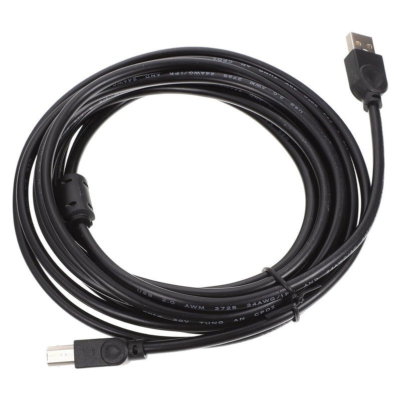 كابل USB عالمي من OSALADI بنواة نحاسية، طوله 5 أمتار، لونه أسود، مناسب لآلات الفاكس وملحقات الطباعة، متوافق مع أجهزة الكمبيوتر واللابتوب. - Image 1