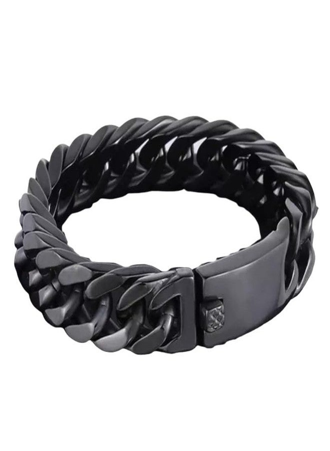 سوار رجالي من ماستايل®، ذو إبزيم مزدوج، سطح لامع، قابل للتعديل، خفيف الوزن | أسود - Image 1