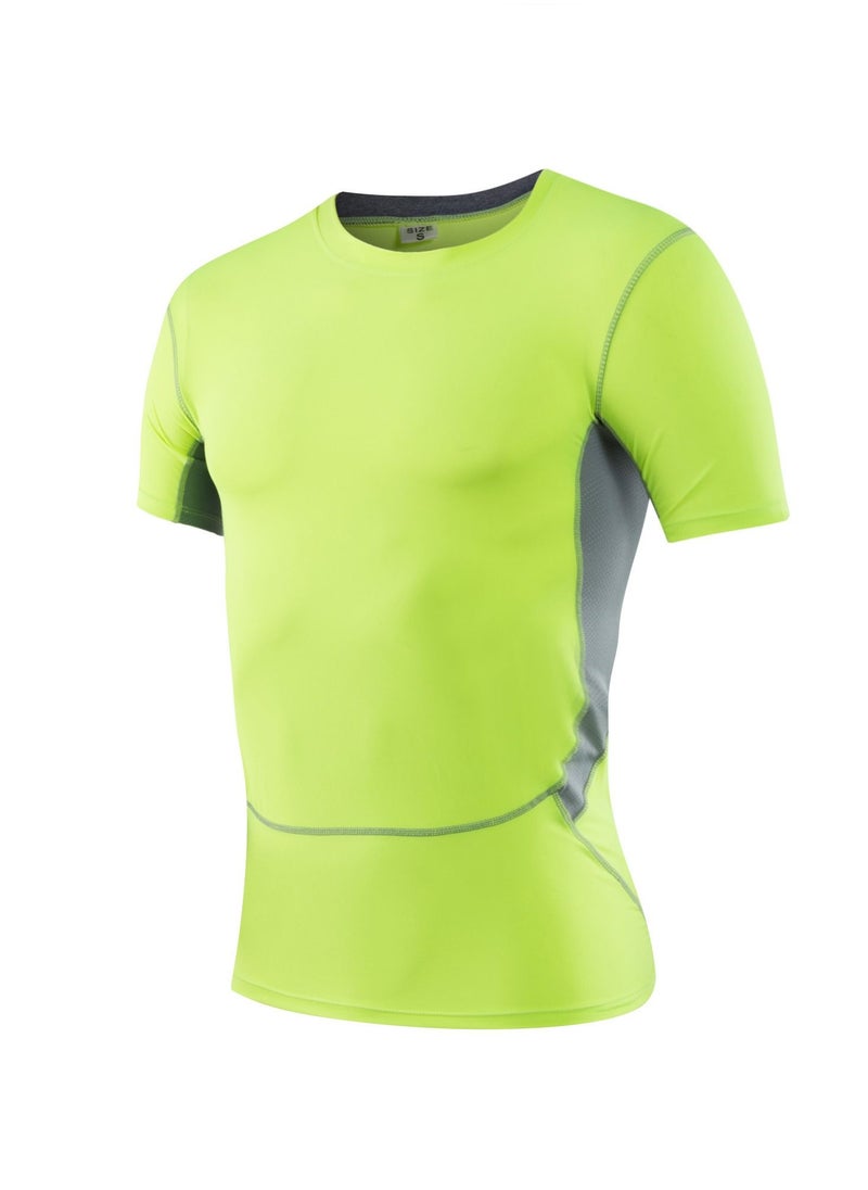 Loquat Men Quick Dry Breathable Elastic T-Shirt Green  - Image 1