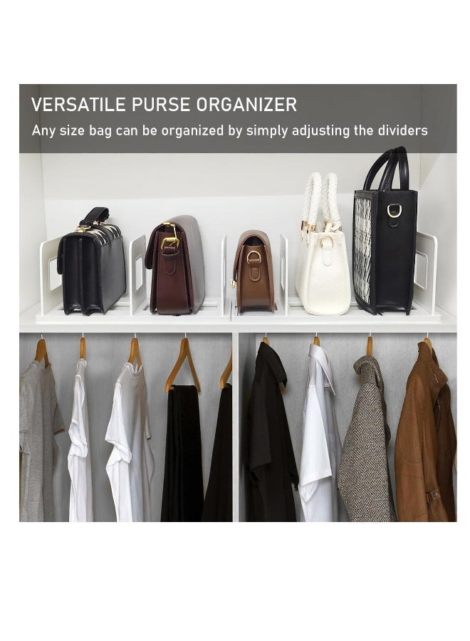 White Plastic Purse Handbag Organizer, Adjustable Closet Organizer, Organizer for Closet Shelf 10 Divider, for Purse, Handbag, Sweater, Shirts in Bedroom and Kitchen  - Image 2
