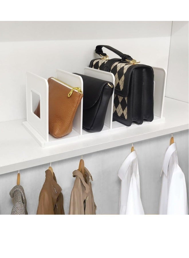 White Plastic Purse Handbag Organizer, Adjustable Closet Organizer, Organizer for Closet Shelf 10 Divider, for Purse, Handbag, Sweater, Shirts in Bedroom and Kitchen  - Image 5