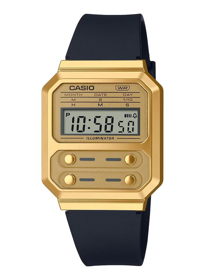 CASIO Unisex Watch Vintage Digital Clear Dial Resin Band A100WEFG-9ADF - Image 1