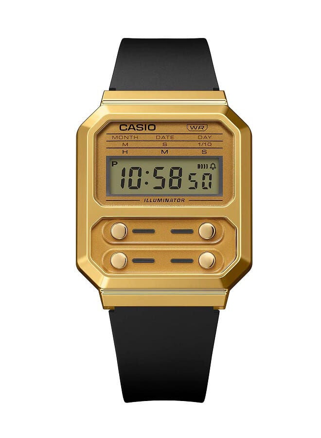 CASIO Unisex Watch Vintage Digital Clear Dial Resin Band A100WEFG-9ADF - Image 2