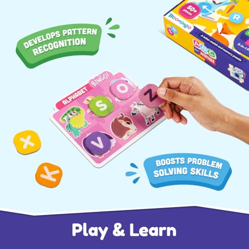 Bloomingo ABC with Animals : Fun Alphabet Matching Puzzle with 26+ Pieces & Activity Sheet | Early Literacy Educational Toy for Kids Ages 3+ | Develops Letter Recognition & Phonics Skills - Image 3