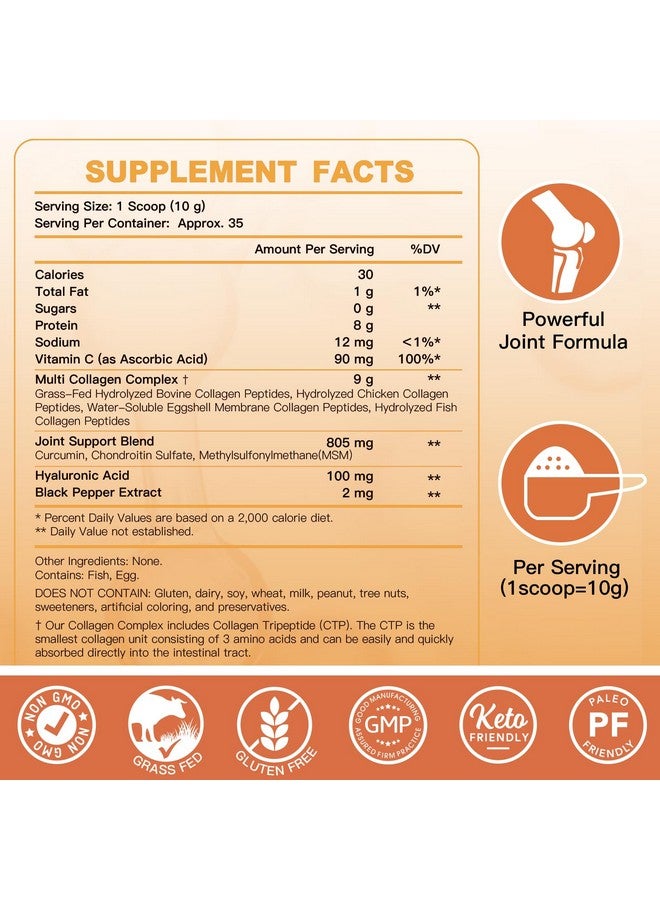 ZEBORA Multi-Collagen-Peptides-Powder for Joint Recovery with MSM & CS, Hydrolyzed Collagen Peptides with Hyaluronic Acid & Vitamin C for Women and Men Hair, Skin & Nails Support, Keto Friendly - Image 2