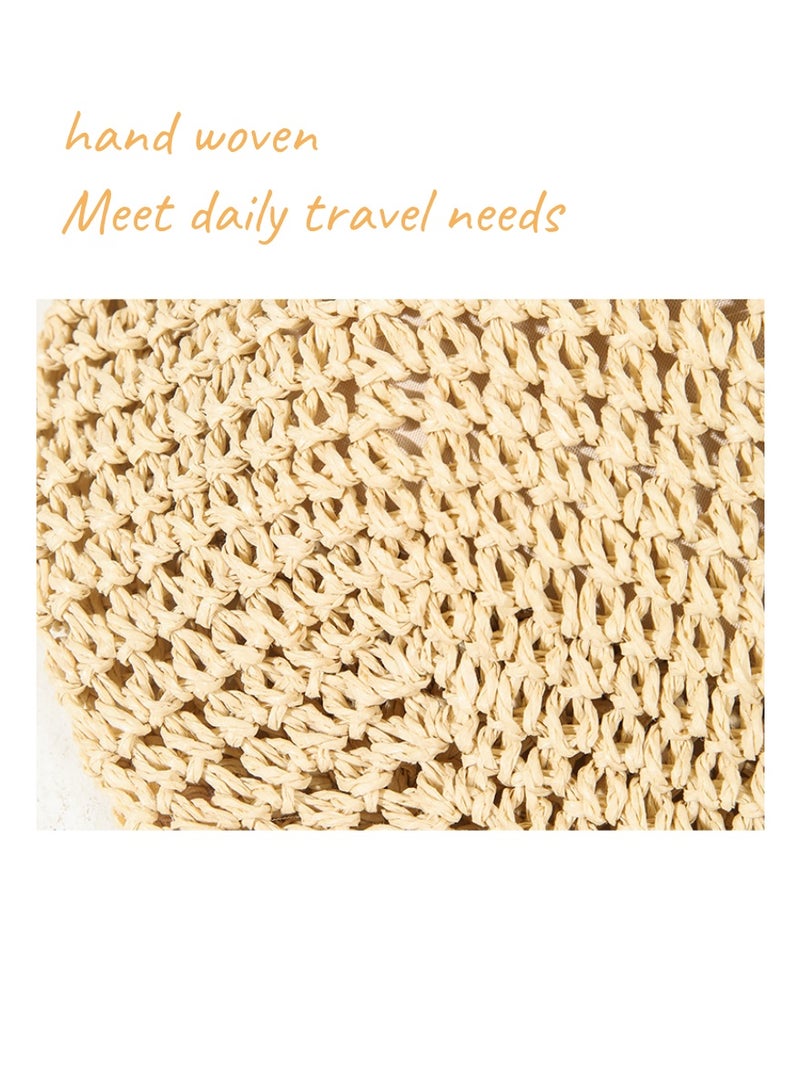 حقيبة قش فرنسية كبيرة بوهيمية مع شرّابات، حقيبة يد منسوجة للكتف للبحر والعطلات، بسكّر مغناطيسي أنيق - Image 5