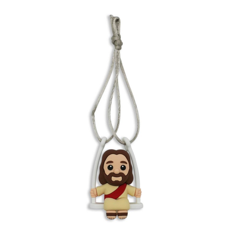 GOOFBALLS Funny Hanging Mirror Swing â€“ Quirky and Unique Decor for Car Rearview Mirror, Bedroom or Living Room - Jesus - Image 4