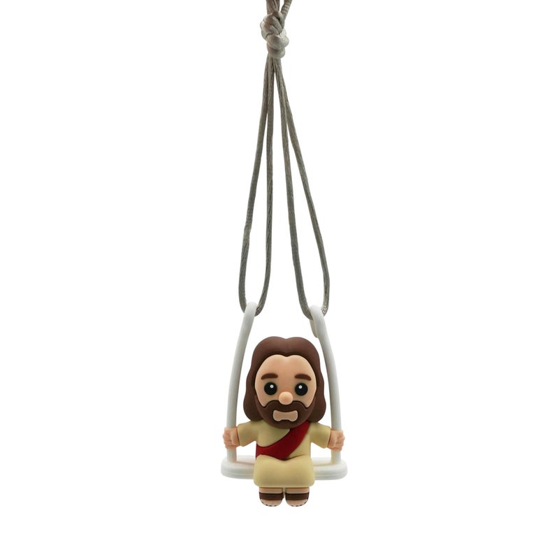 GOOFBALLS Funny Hanging Mirror Swing â€“ Quirky and Unique Decor for Car Rearview Mirror, Bedroom or Living Room - Jesus - Image 1