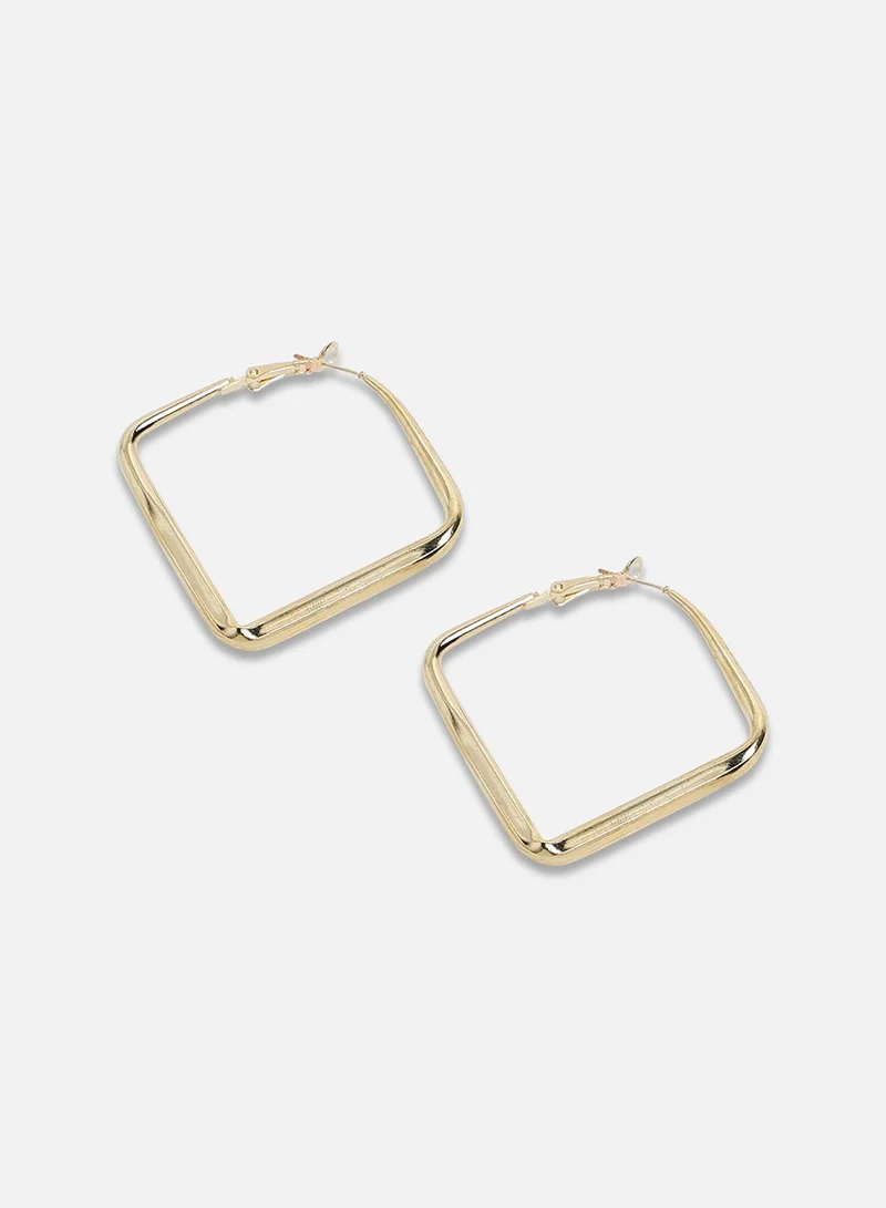 سوهي الحد الأدنى من أقراط هوب الماس - الذهب الشمبانيا