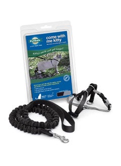 PetSafe PetSafe Come with Me Kitty Harness and Bungee Leash, Harness for Cats, Medium, Black/Silver  - Image 1