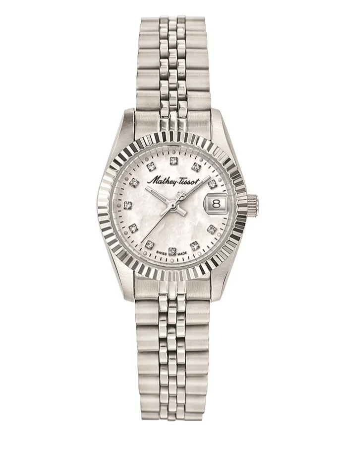 Mathey-Tissot Mathey II Quartz Crystal White Mother of Pearl Dial Ladies Watch D710AI