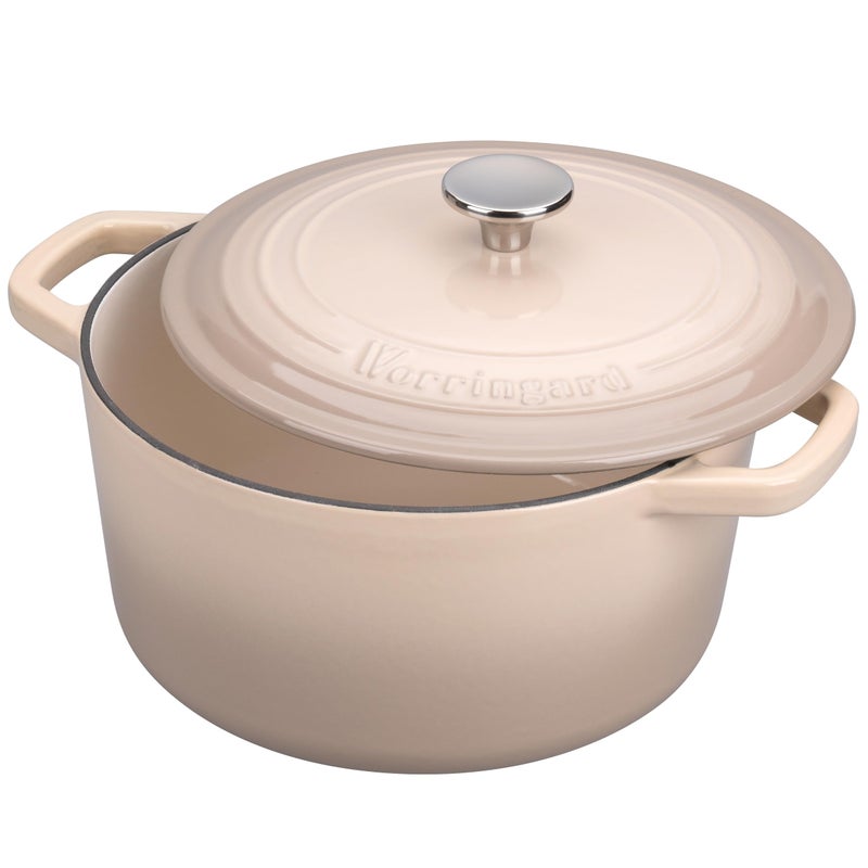 VORRINGARD Enameled Cast Iron Dutch Oven Pot with Lid, for Bread Baking, Round Bread Oven- include Sourdough Bread Baking Supplies Set, 4.5QT, Latte - Image 5