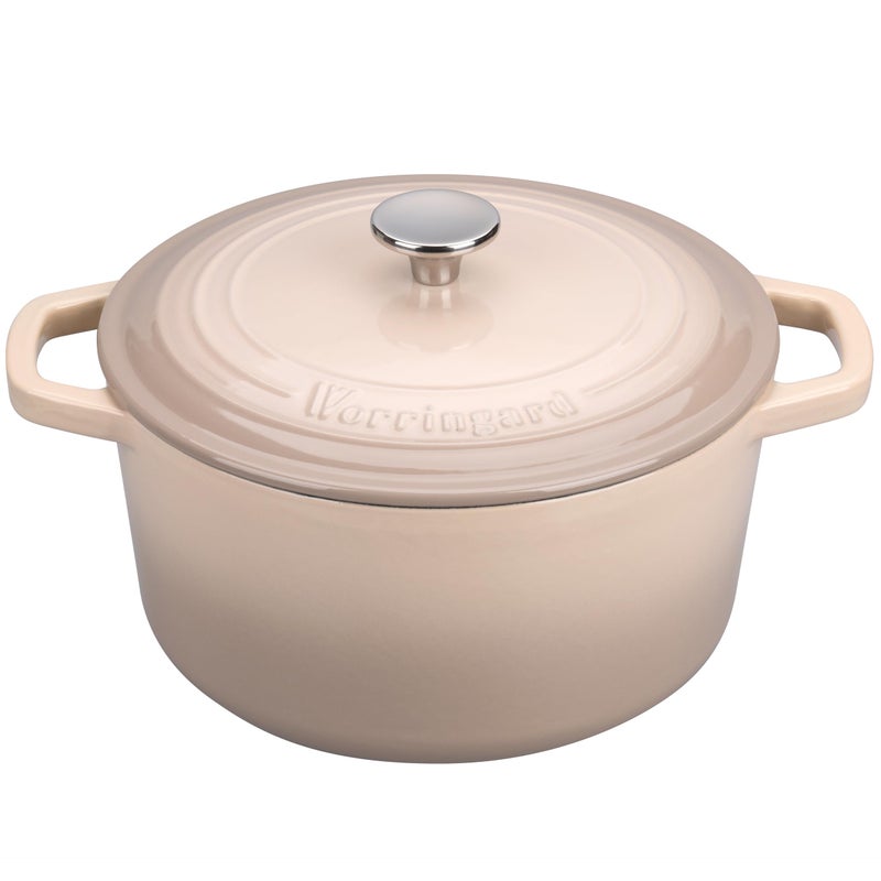 VORRINGARD Enameled Cast Iron Dutch Oven Pot with Lid, for Bread Baking, Round Bread Oven- include Sourdough Bread Baking Supplies Set, 4.5QT, Latte - Image 4