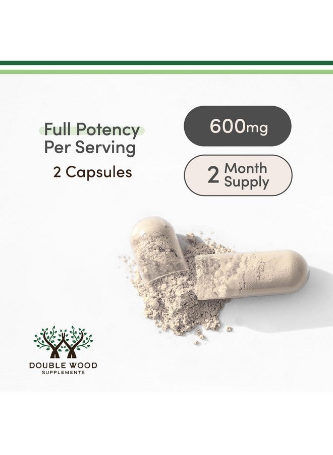 Double Wood Supplements Ashwagandha KSM 66 Organic and Clinically Studied Extract (600mg Per Serving, 120 Capsules, 60 Servings) Adaptogen Cortisol Manager for Women and Men - Image 3