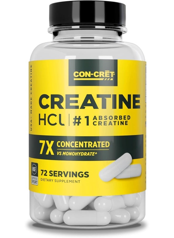 CON-CRET Promera Sports, The Original And Patented Pure Creatine Hcl For Boosting Performance, Endurance, And Strength, 750 Mg- 72 Capsules - Image 1