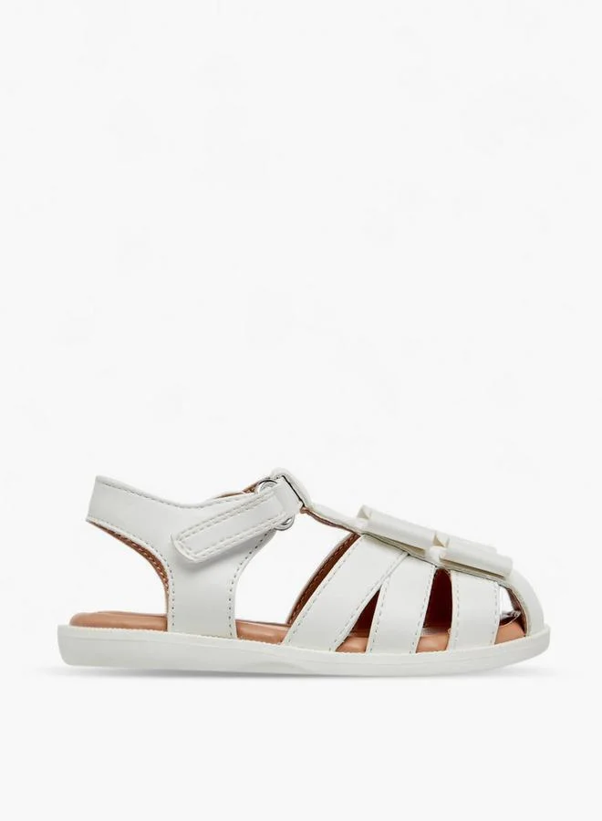 Barefeet Bow Detail Sandals With Hook And Loop Closure