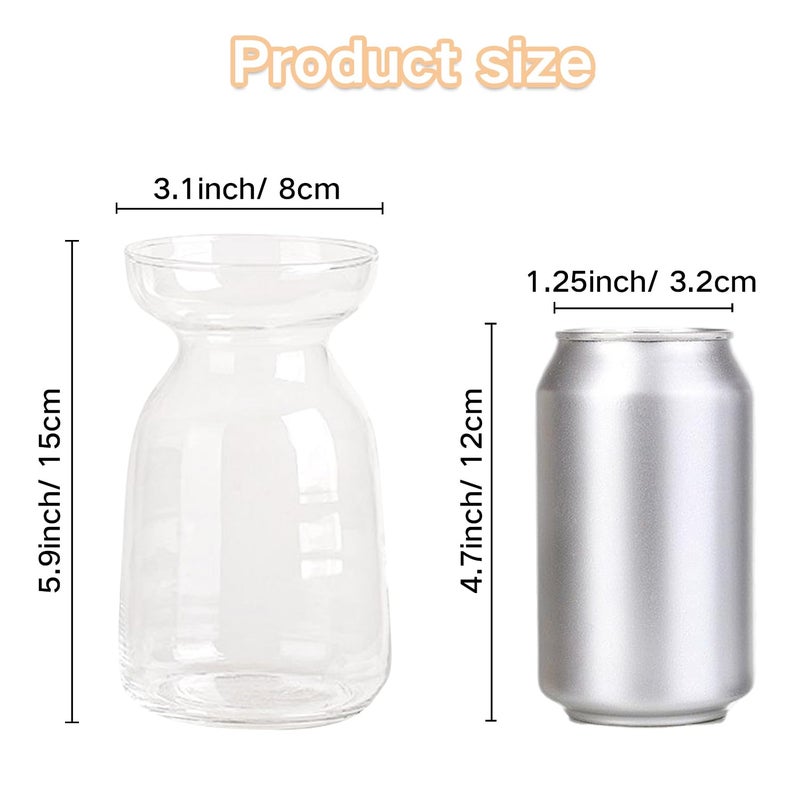 Gute Glass Vases for Decor, Modern Decorative Flower Vase Centerpieces Table Home Indoor Desk Decor Living Room, Kitchen, Office Wedding or Housewarming Gifts (Clear) - Image 4