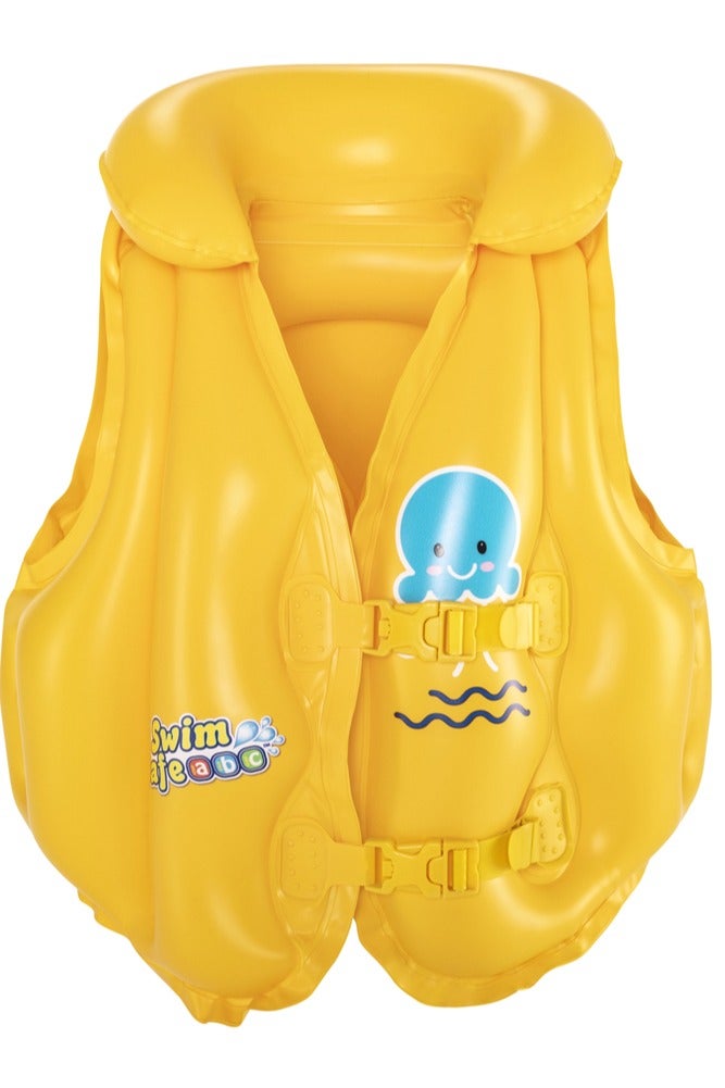 Bestway Swim Safety Life Jacket for Kids (3–6 Years) – Yellow – Inflatable Vest with 3 Air Chambers & Cute Animal Design – 45×33×16 cm - Image 2