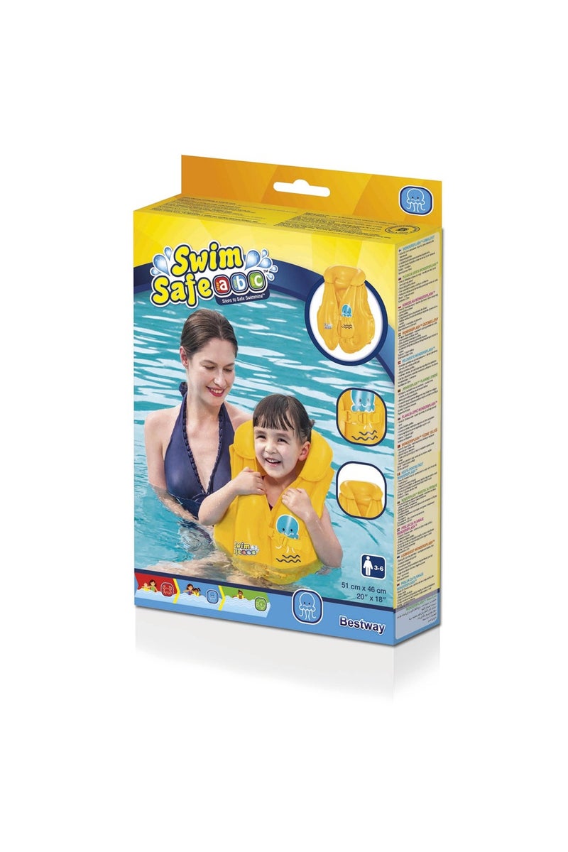 Bestway Swim Safety Life Jacket for Kids (3–6 Years) – Yellow – Inflatable Vest with 3 Air Chambers & Cute Animal Design – 45×33×16 cm - Image 3