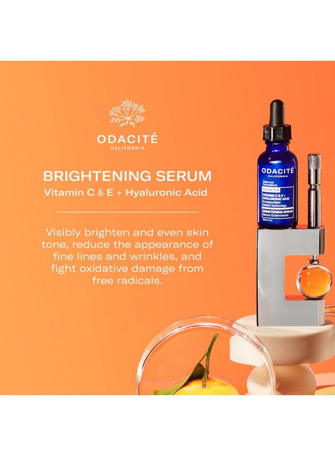 أوداسايت فيتامين C ومصل الهيالورونيك لتفتيح الوجه، مصل الوجه المضاد للشيخوخة يستهدف فقدان الشد والبقع الداكنة، فيتامين E وماء زهور النيرولي للحصول على بشرة ناعمة، 1 أونصة سائلة - Image 2