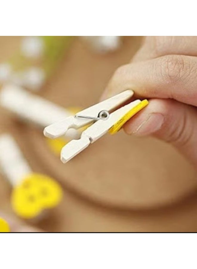 12 Pieces Smiley Heart Shaped Wooden Mini Photo Clip - Image 2