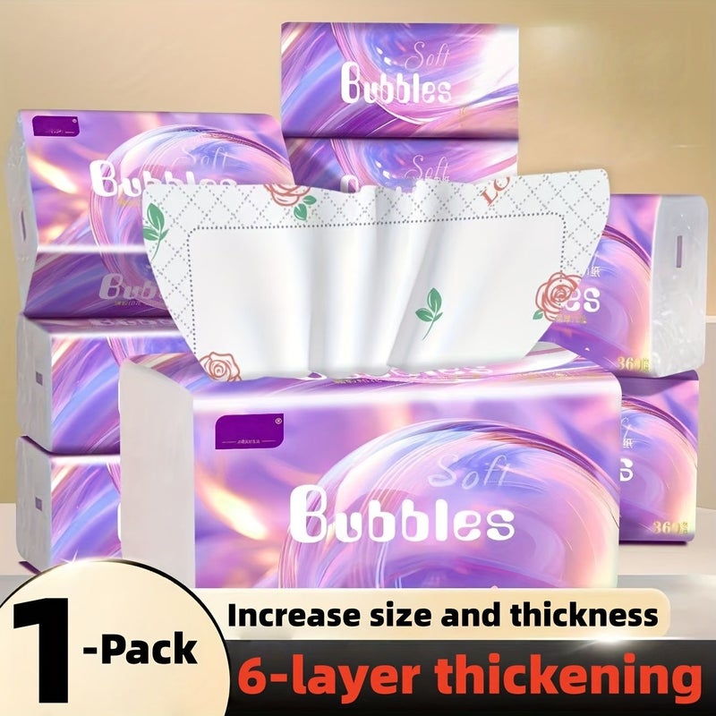 6 Layer Thick Natural Virgin Wood Pulp Napkins 1 Pack Large Capacity Individually Wrapped Bulk Color Coded Stacks Pink Purple High Absorbency Durable Paper For Kitchen Bathroom Travel Office Dorm Essentials - Image 4