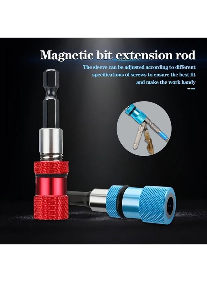 Magnetic Bit Extension Rod Blue Adjustable Sleeve For Different Screw Specifications - Image 2