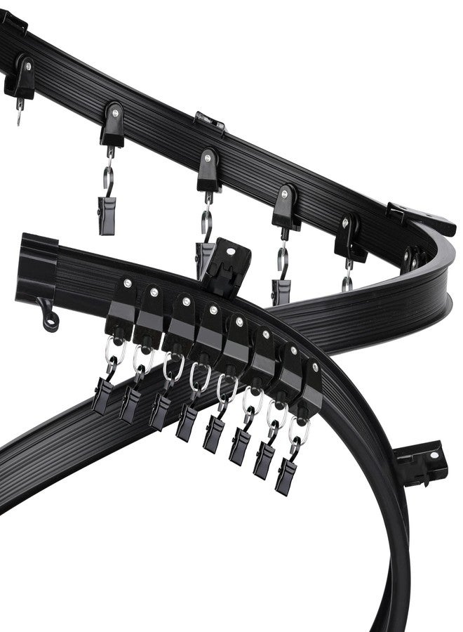 Fubeasi Black Flexible Bendable Ceiling Curtain Track, Curved Ceiling Track for Curtains, Room Divider Ceiling Track Rail System(5 m/ 16.4 ft) - Image 1