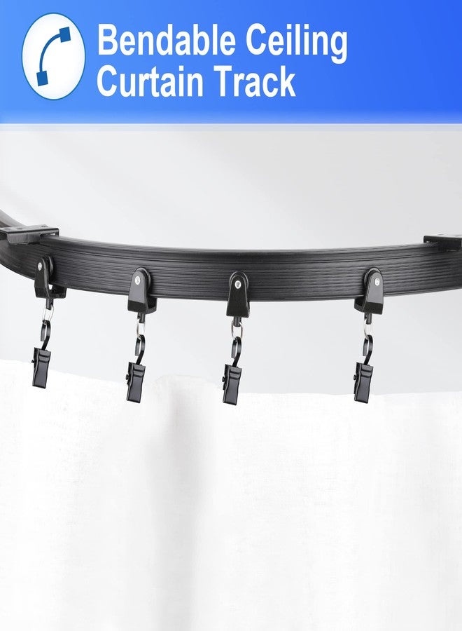 Fubeasi Black Flexible Bendable Ceiling Curtain Track, Curved Ceiling Track for Curtains, Room Divider Ceiling Track Rail System(5 m/ 16.4 ft) - Image 5