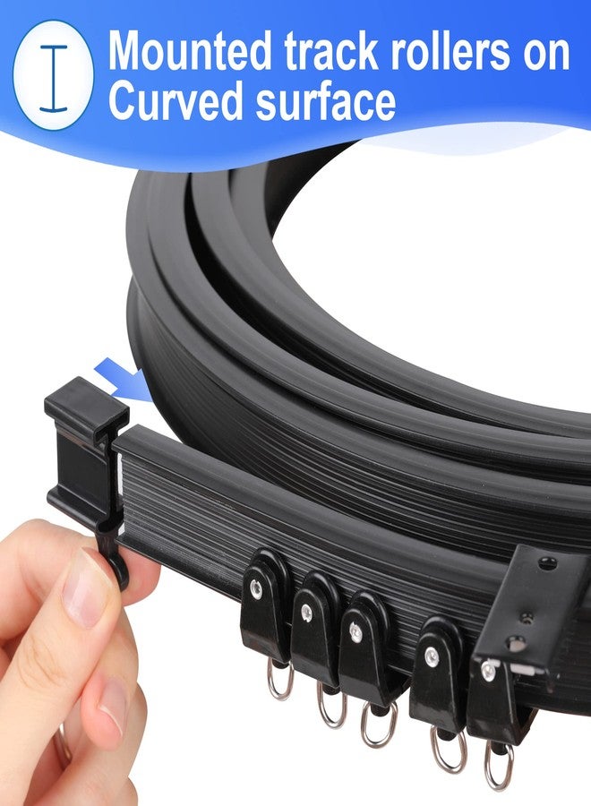 Fubeasi Black Flexible Bendable Ceiling Curtain Track, Curved Ceiling Track for Curtains, Room Divider Ceiling Track Rail System(5 m/ 16.4 ft) - Image 4
