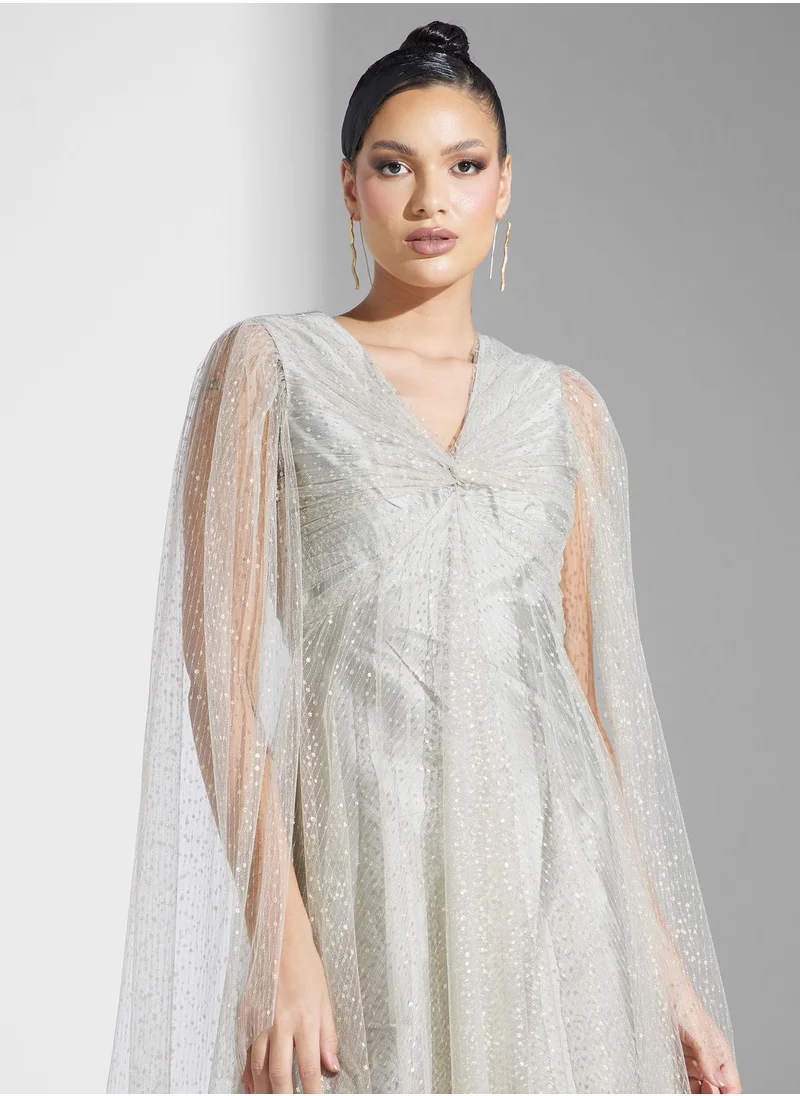 Namshi x Shimmer Dress With Ruched Detail