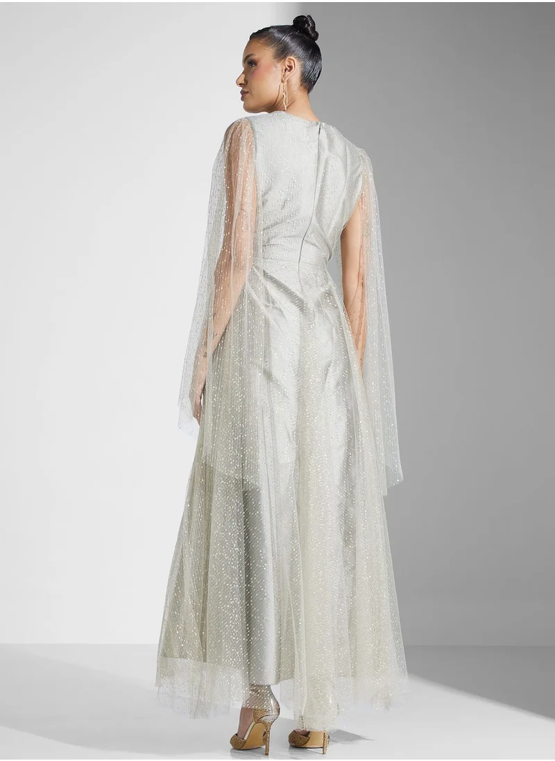 Namshi x Shimmer Dress With Ruched Detail