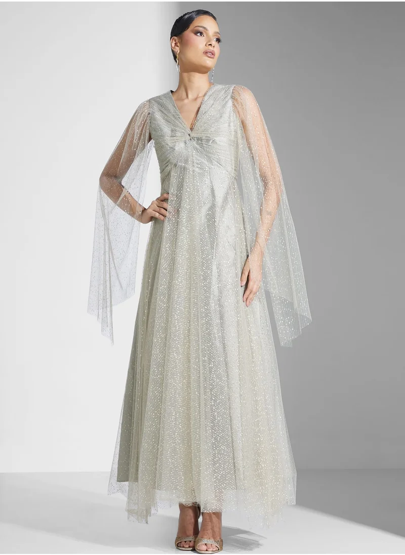 Namshi x Shimmer Dress With Ruched Detail