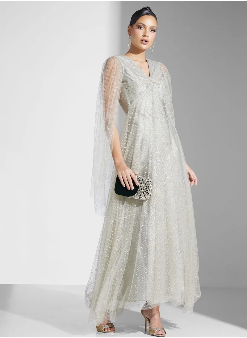 Namshi x Shimmer Dress With Ruched Detail