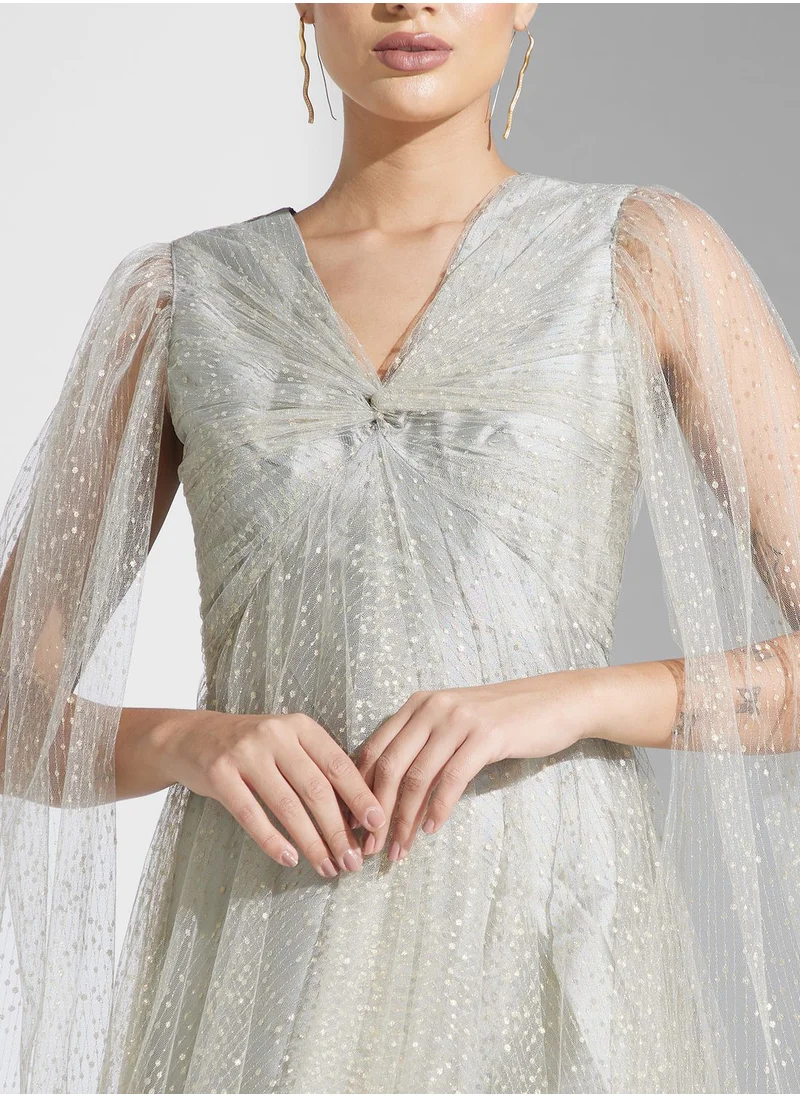 Namshi x Shimmer Dress With Ruched Detail