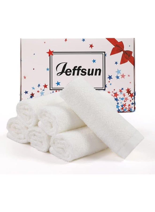 JEFFSUN Baby Washcloths 6 Pack, 10x10 inch Heavenly Soft Small White Wash Cloths for Face and Body, Gentle & Safe Face Towel on Sensitive Skin, Baby Essentials Bath Shower Gifts for Newborn Kid Toddler Child - Image 1