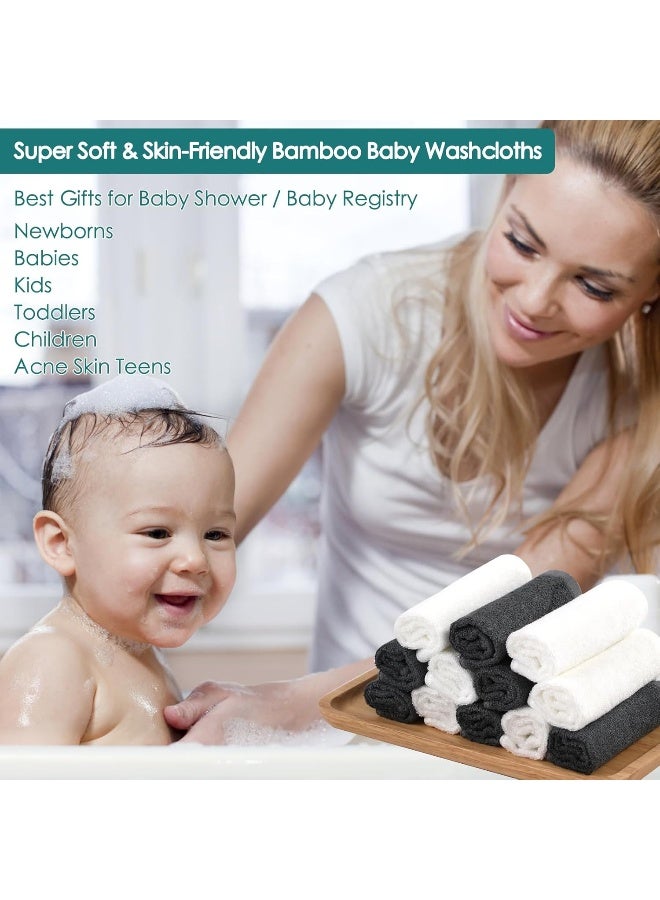 JEFFSUN Baby Washcloths 6 Pack, 10x10 inch Heavenly Soft Small White Wash Cloths for Face and Body, Gentle & Safe Face Towel on Sensitive Skin, Baby Essentials Bath Shower Gifts for Newborn Kid Toddler Child - Image 4