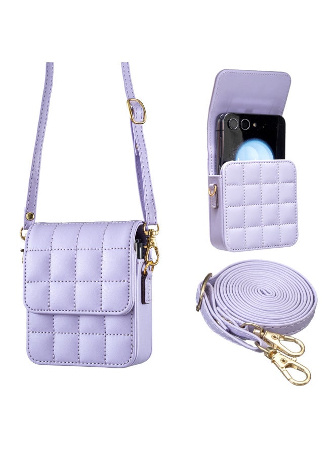 Generic - For Samsung ZFLIP 6 Phone Case For Huawei Nova Flip OPPO Moto Folding Machine Messenger Bag-Color:Off-white-Applicable Models:OPPO Find N3 Flip/N2 Flip - Image 1
