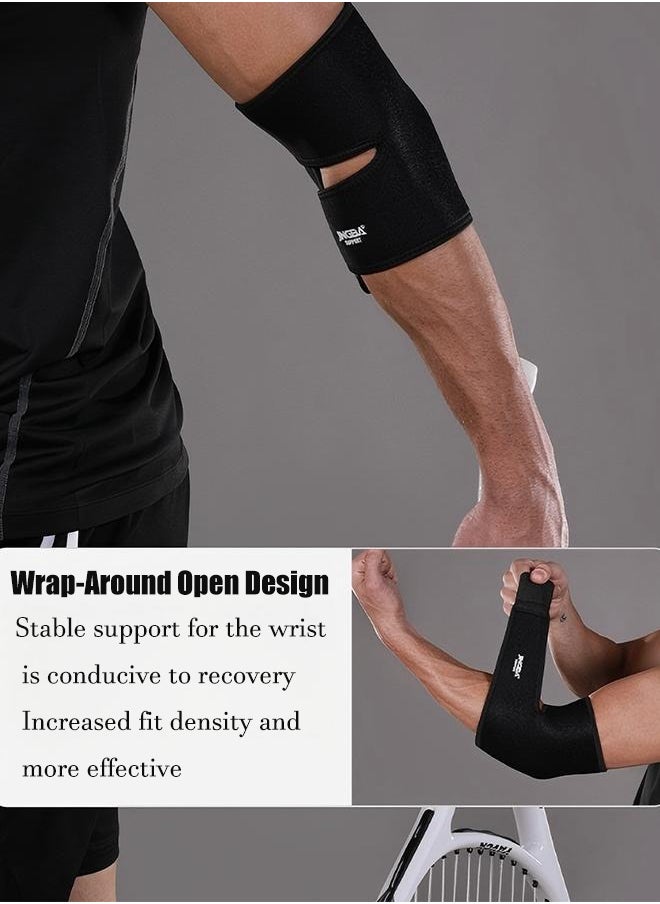 JINGBA SUPPORT Sports Elbow Support Sbr Pressurized Breathable Outdoor Basketball Tennis Boxing Training Weightlifting Fitness Elbow Support, Adjustable Tennis Elbow Support, Perfect For Elbow Sprain, Tendonitis, Arthritis, Basketball, Baseball, Golfer'S Elbow Provides Support And Pain Relief (Black)  - Image 4
