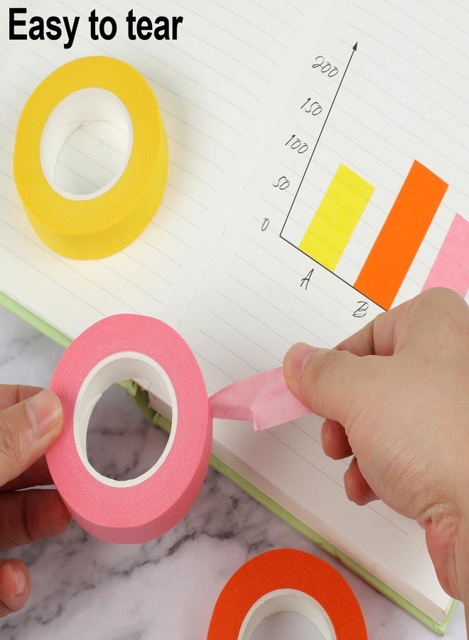 Guirnd 12 Pieces of Colored Adhesive Tape, Colorful Tape for Kids Art Supplies, DIY Craft Tape, Colored Tape Rolls, Colored Tape for Painters 1.7cm X 18M(2/3" X 19, - Image 4