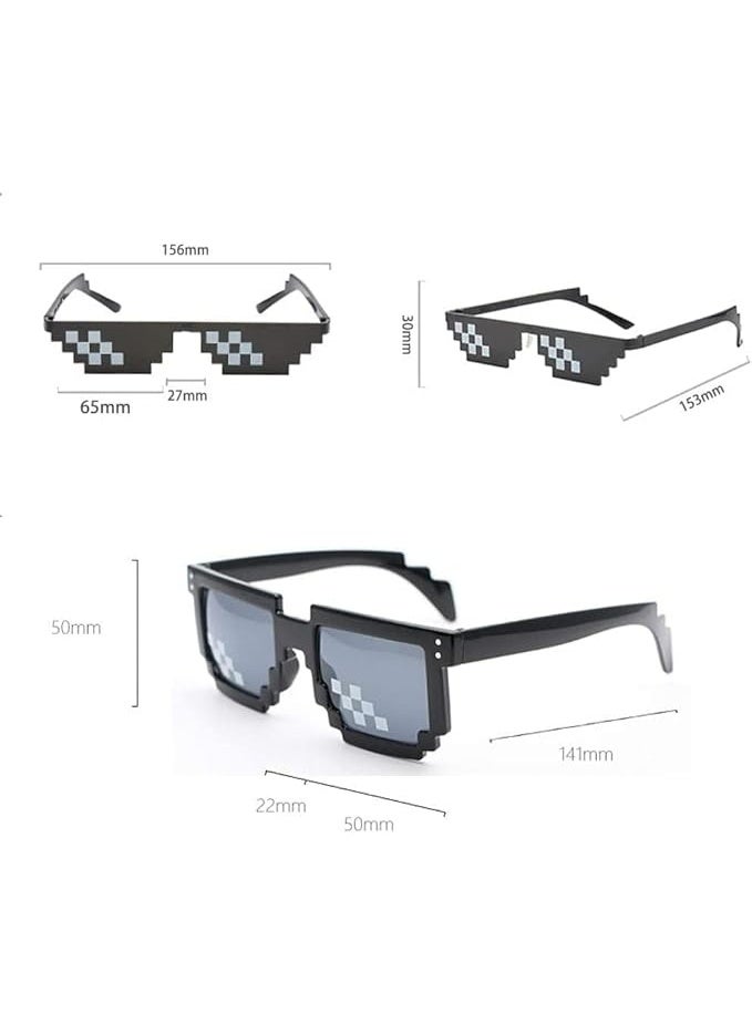 3 قطع سدادة الحياة موزاييك مضاد للكسر عدسة كمبيوتر خفيفة الوزن، مضاد انزلاق مطاطي الحماية من الأشعة فوق البنفسجية نظارات شمسية، أسود - Image 2