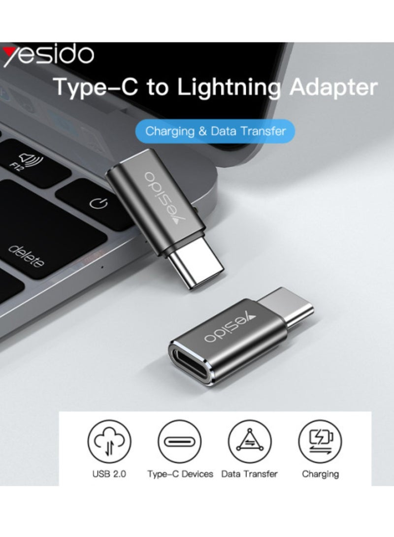 Yesido GS22 Aluminum Alloy Fast Data Transfer Type-C to Lightning OTG Adapter For iPhone /iOS - Image 4