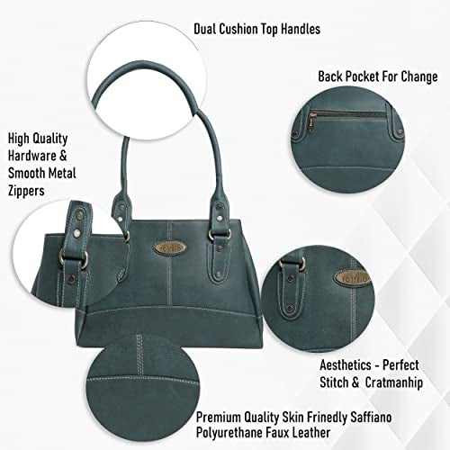 Fostelo Women's Birdie Satchel Tote Handbag for Women | Ladies Purse | Stylish Shoulder Bag | Gift For Women | Green - Image 2