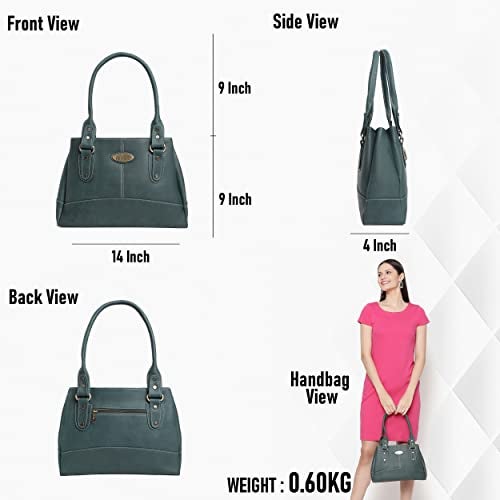 Fostelo Women's Birdie Satchel Tote Handbag for Women | Ladies Purse | Stylish Shoulder Bag | Gift For Women | Green - Image 3