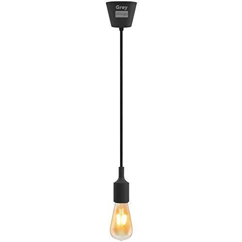 GreyWings Plastic Edison Tungsten E27 Holder Ceiling Lamp, Hanging Light (Black), Pack of4 - Image 2
