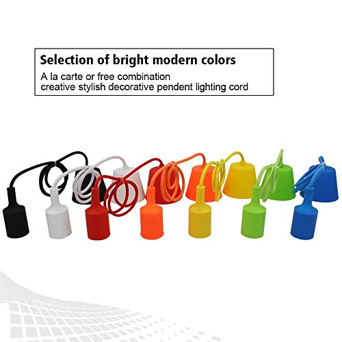 GreyWings Plastic Edison Tungsten E27 Holder Ceiling Lamp, Hanging Light (Black), Pack of4 - Image 3