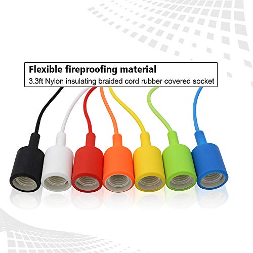 GreyWings Plastic Edison Tungsten E27 Holder Ceiling Lamp, Hanging Light (Black), Pack of4 - Image 4