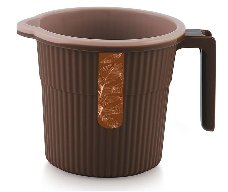 Liza Liza Newton 11Piece Complete Bathroom Essential Set for Home, Kitchen & Bathroom Includes 20L Bucket, 18 L Tub, Big Stool, Dustbin, and More (Pack of 11) Dark Brown - Image 5